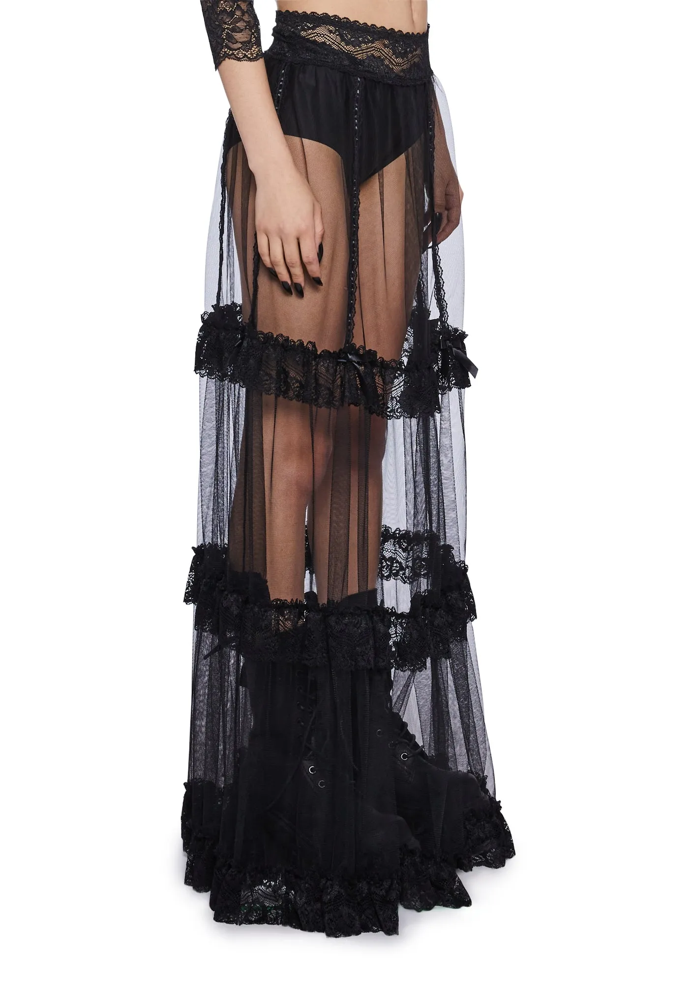 Graveyard Glam Maxi Skirt sold by Dolls Kill product image thumbnail 3