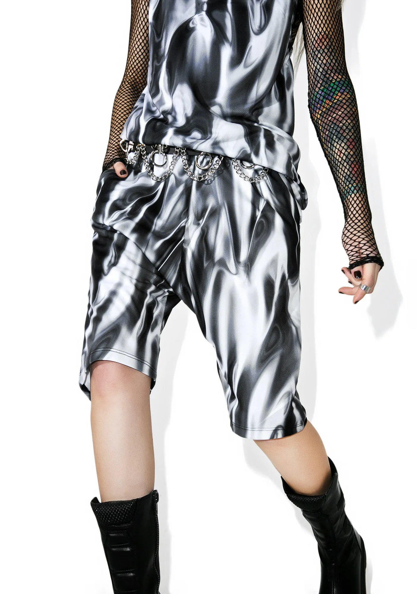 Liquid Silver Shorts sold by Dolls Kill product image thumbnail 3