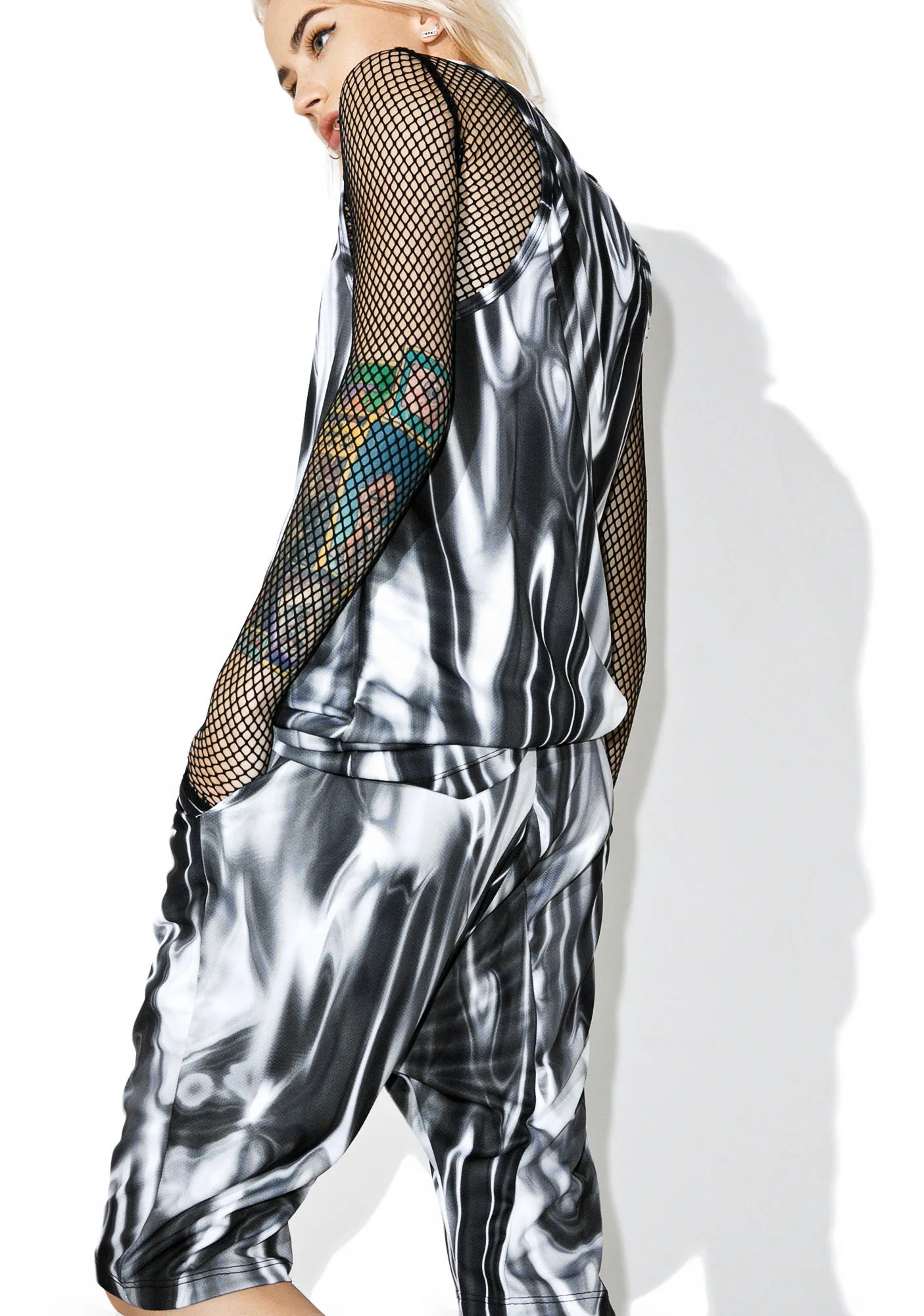 Liquid Silver Shorts sold by Dolls Kill product image thumbnail 4