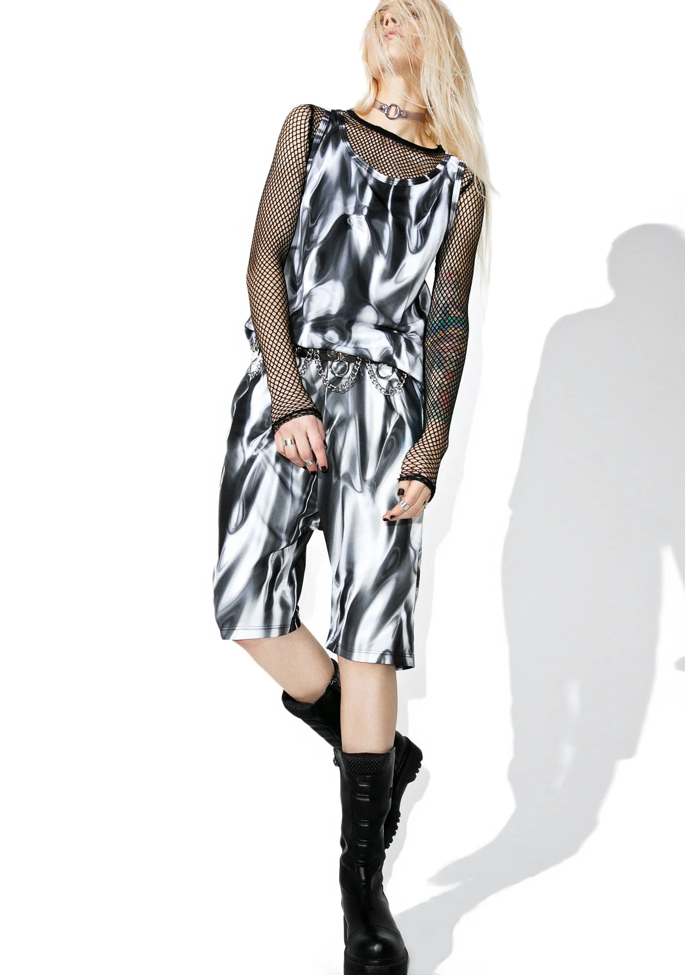 Liquid Silver Shorts sold by Dolls Kill product image thumbnail 5