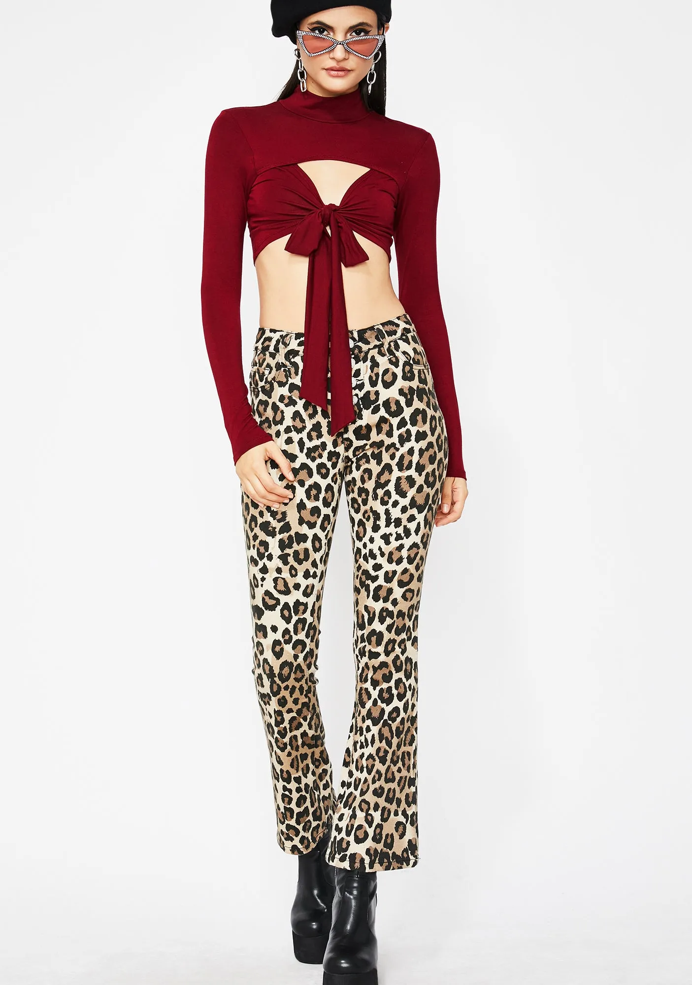 Devil Always Flexin Cut Out Crop Top sold by Dolls Kill product image thumbnail 3