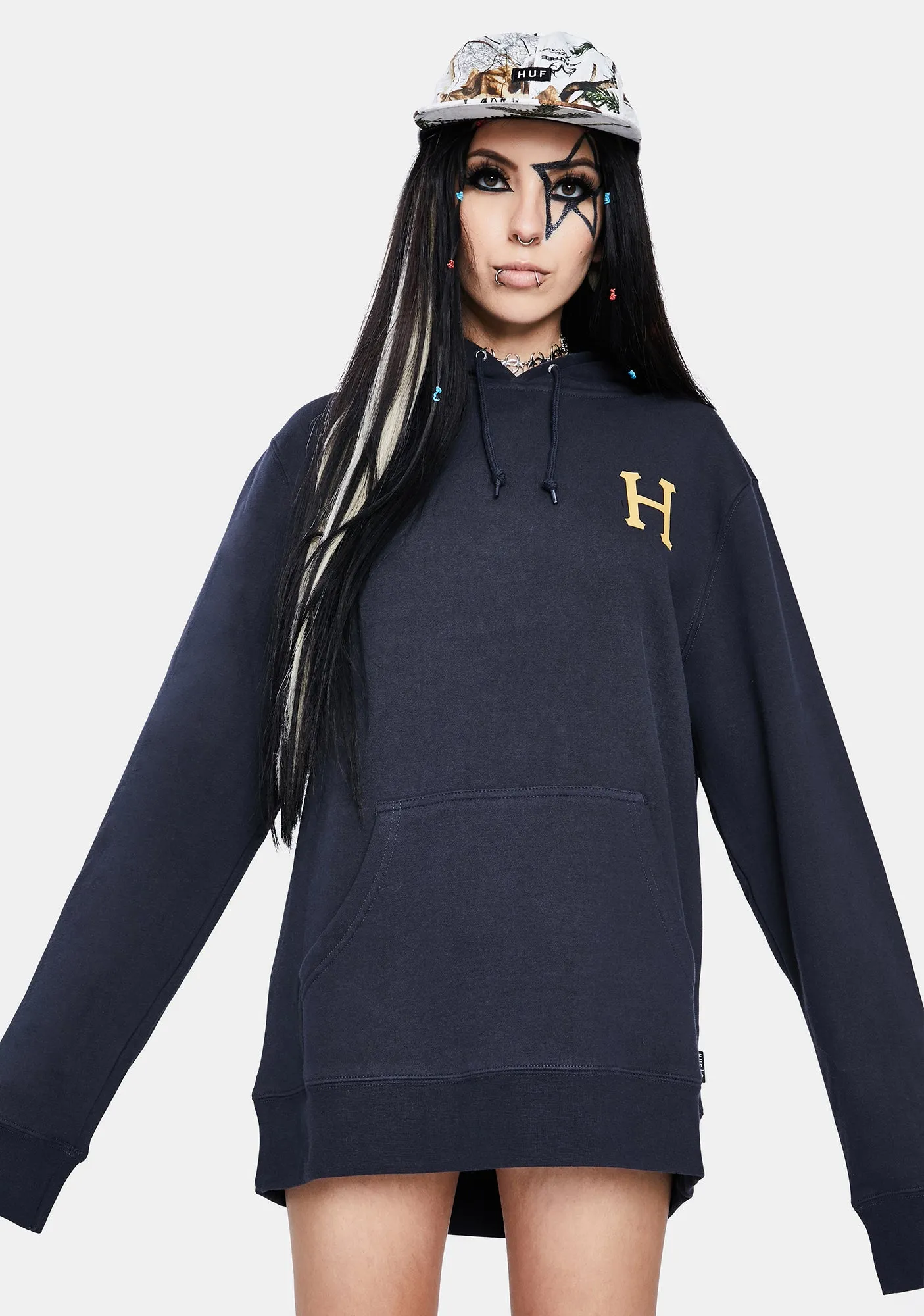 French Navy Planta Pullover Hoodie sold by Dolls Kill product image thumbnail 2