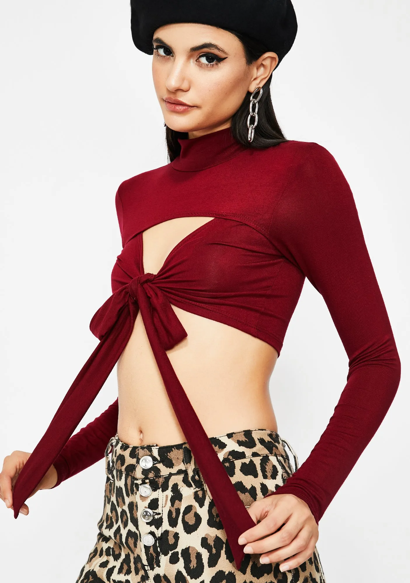 Devil Always Flexin Cut Out Crop Top sold by Dolls Kill