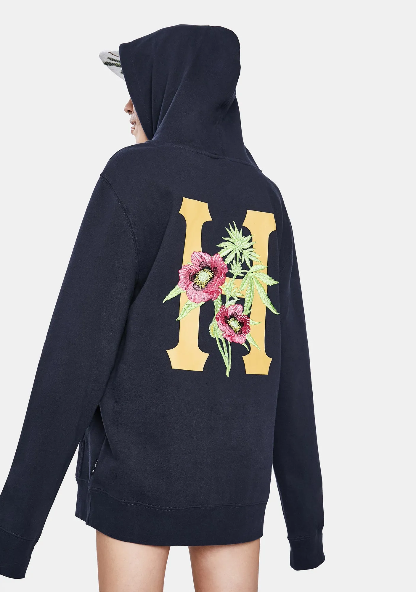 French Navy Planta Pullover Hoodie sold by Dolls Kill