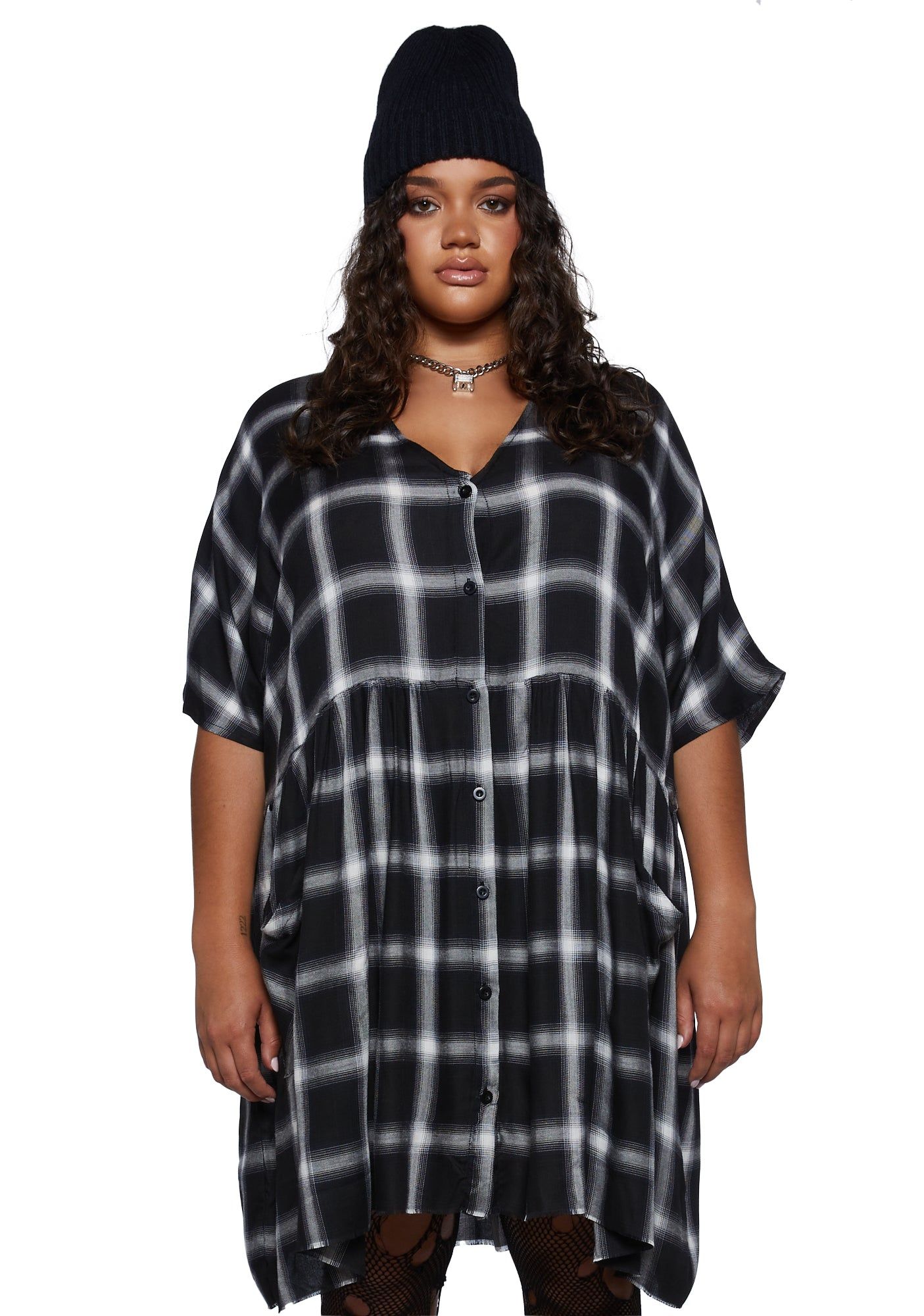 Plus Not Your Babydoll Plaid Dress sold by Dolls Kill