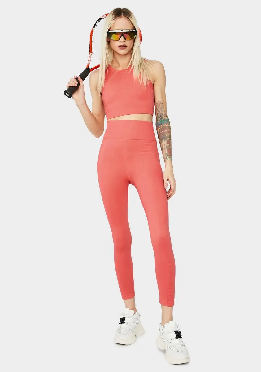 Peach Eyes On The Prize High Waist Leggings sold by Dolls Kill product image thumbnail 3