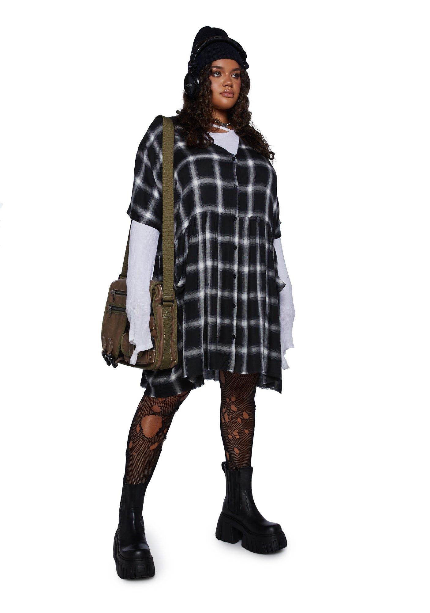 Plus Not Your Babydoll Plaid Dress sold by Dolls Kill product image thumbnail 5