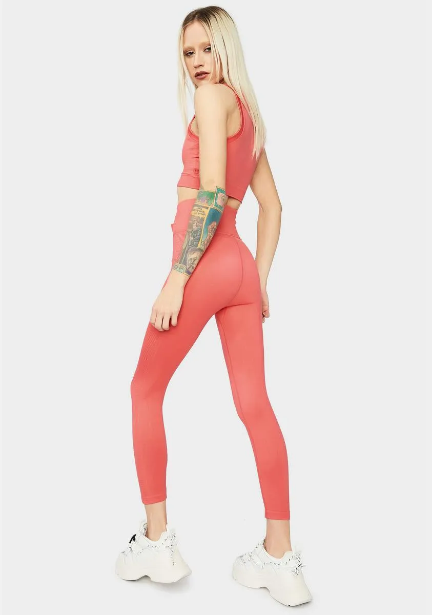 Peach Eyes On The Prize High Waist Leggings sold by Dolls Kill product image thumbnail 4