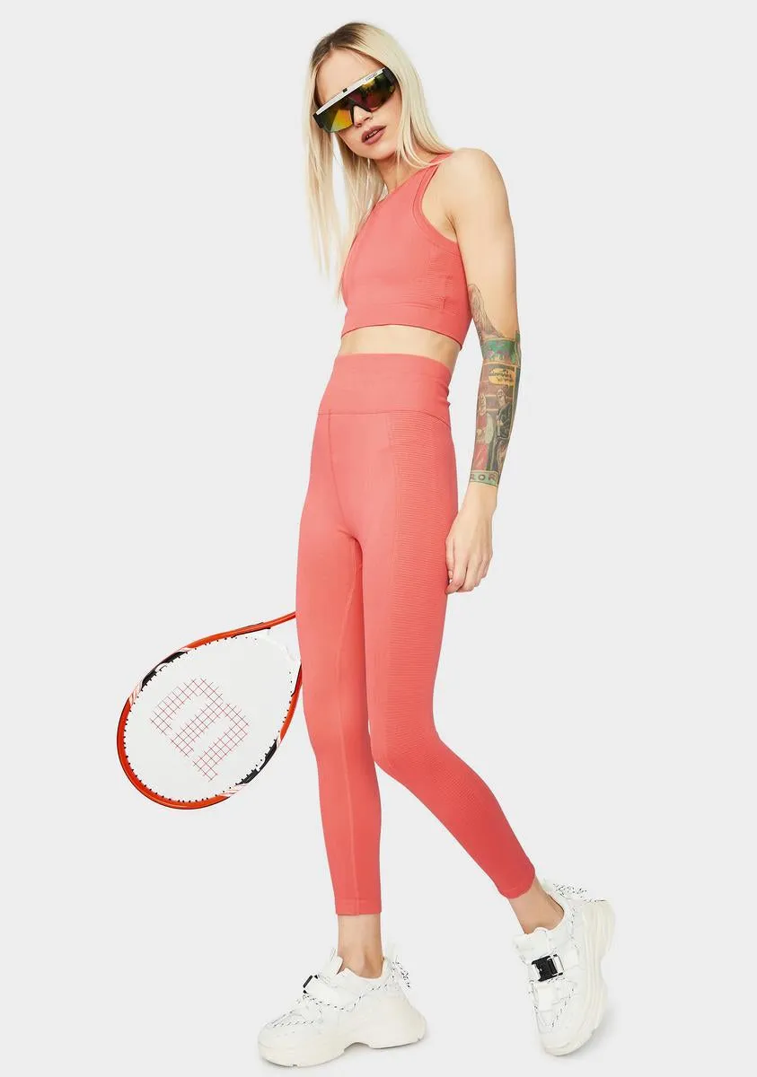 Peach Eyes On The Prize High Waist Leggings sold by Dolls Kill product image thumbnail 2