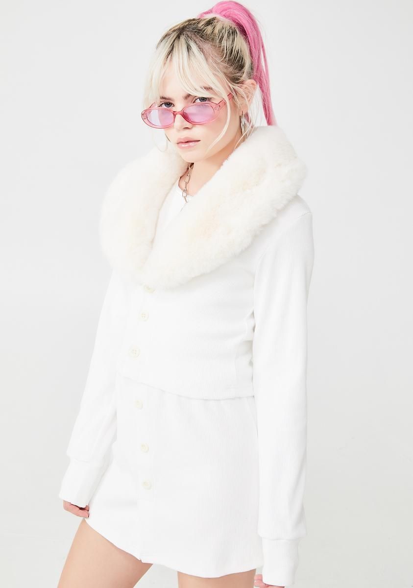 Faux Fur Collar Cardigan sold by Dolls Kill product image thumbnail 2
