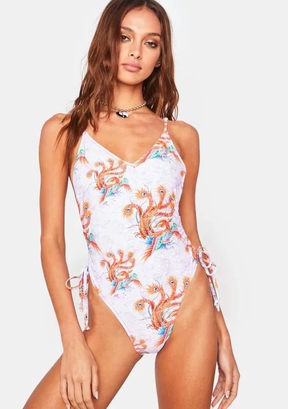 Graphic Print One Piece Swimsuit sold by Dolls Kill