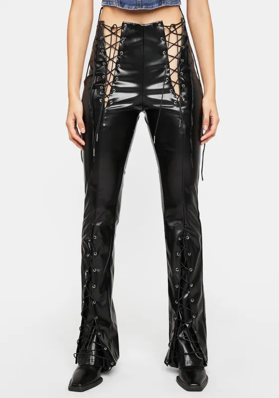 Fly By Night Vegan Leather Pants sold by Dolls Kill