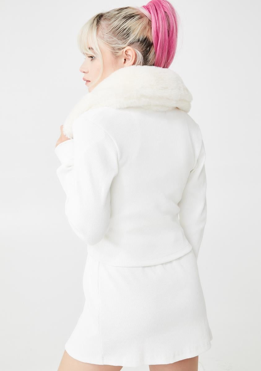 Faux Fur Collar Cardigan sold by Dolls Kill product image thumbnail 4