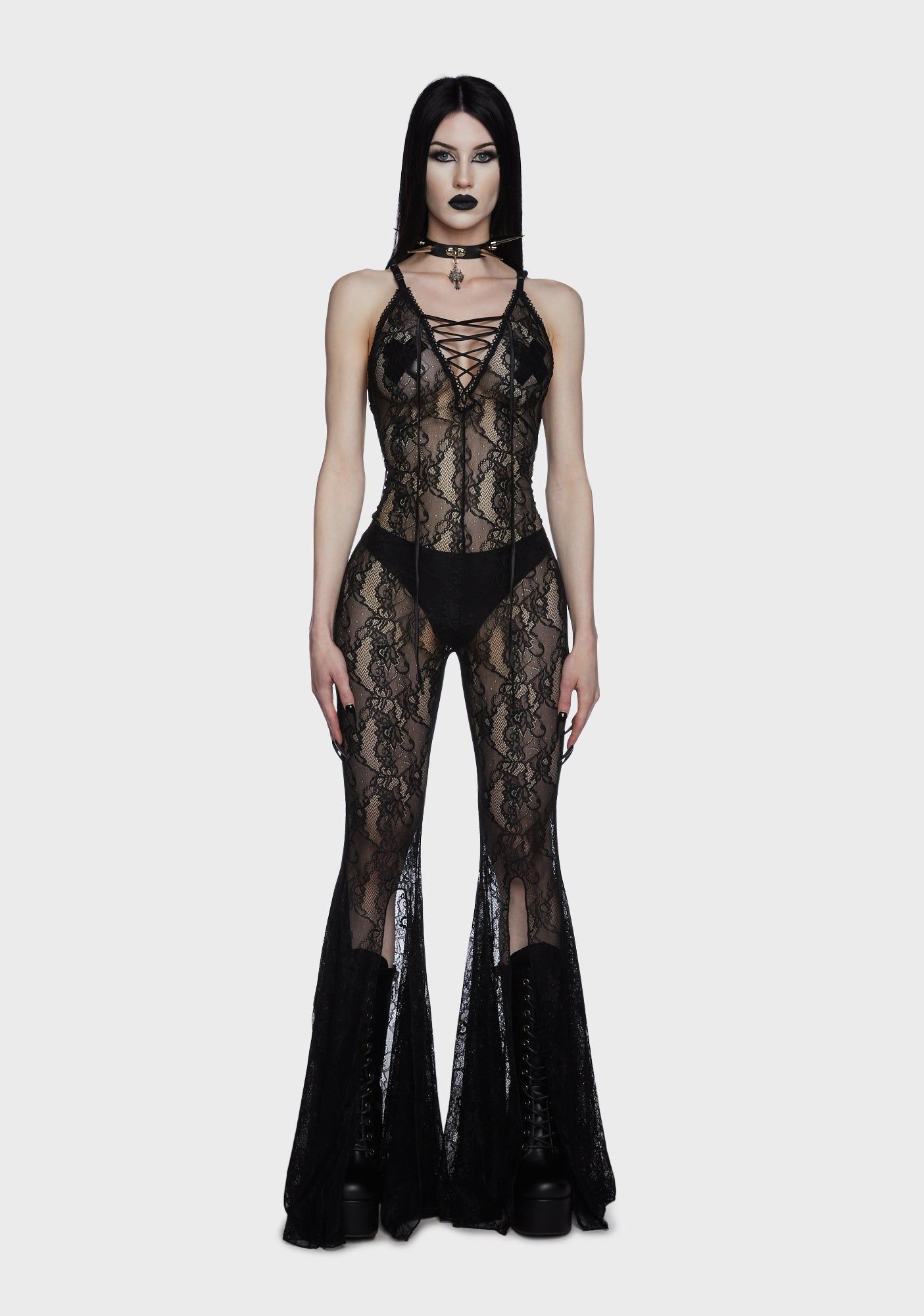 Alluring Darkness Lace Catsuit sold by Dolls Kill