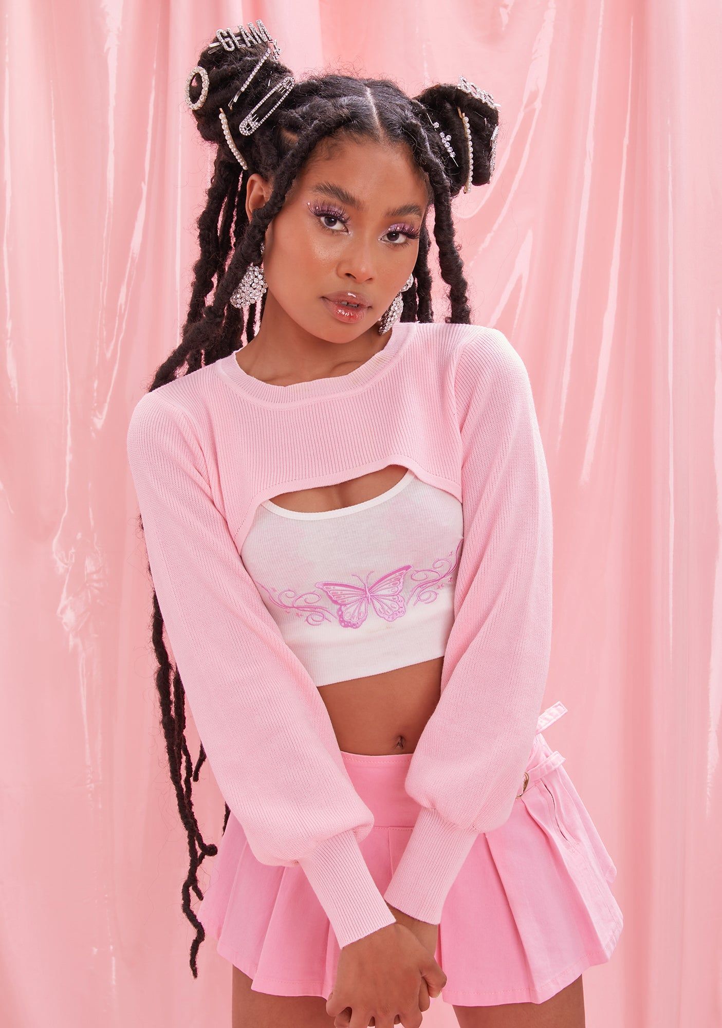 Baby Shifting Energy Puff Sleeve Shrug sold by Dolls Kill