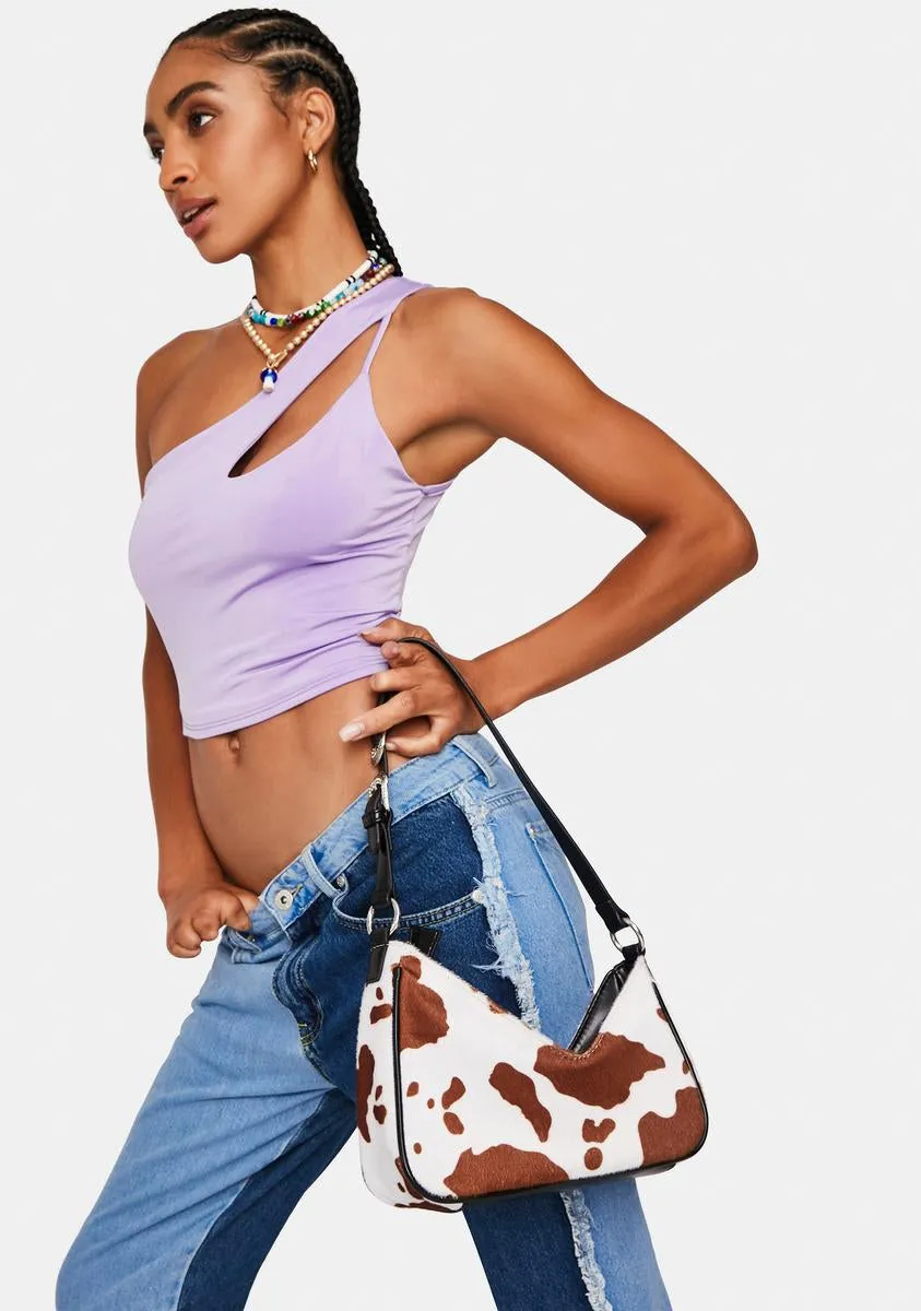 Lilac Fast And Furious Asymmetrical Crop Top sold by Dolls Kill product image thumbnail 2