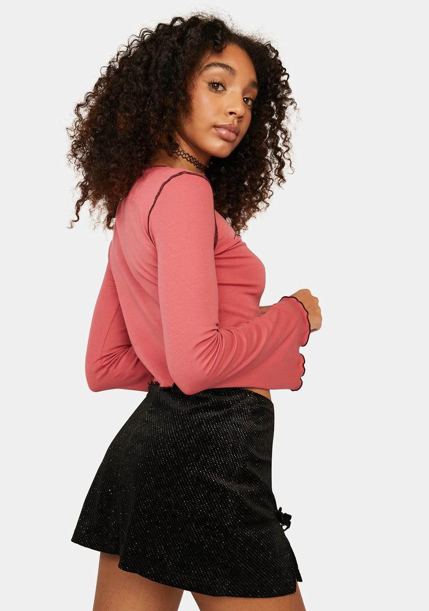 Glitter Milk N' Cookies Mini Skirt sold by Dolls Kill product image thumbnail 4