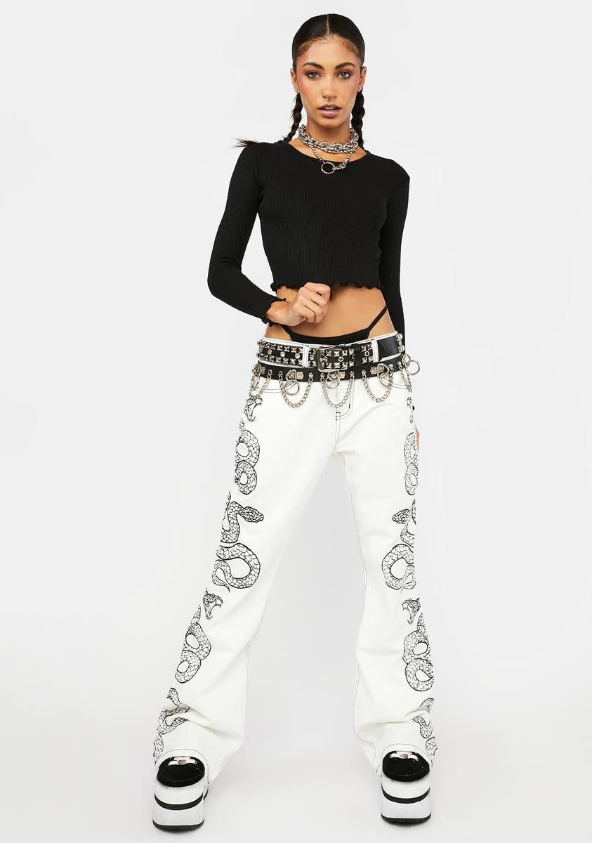 Midnight Down For The Cause Ribbed Crop Top sold by Dolls Kill product image thumbnail 3