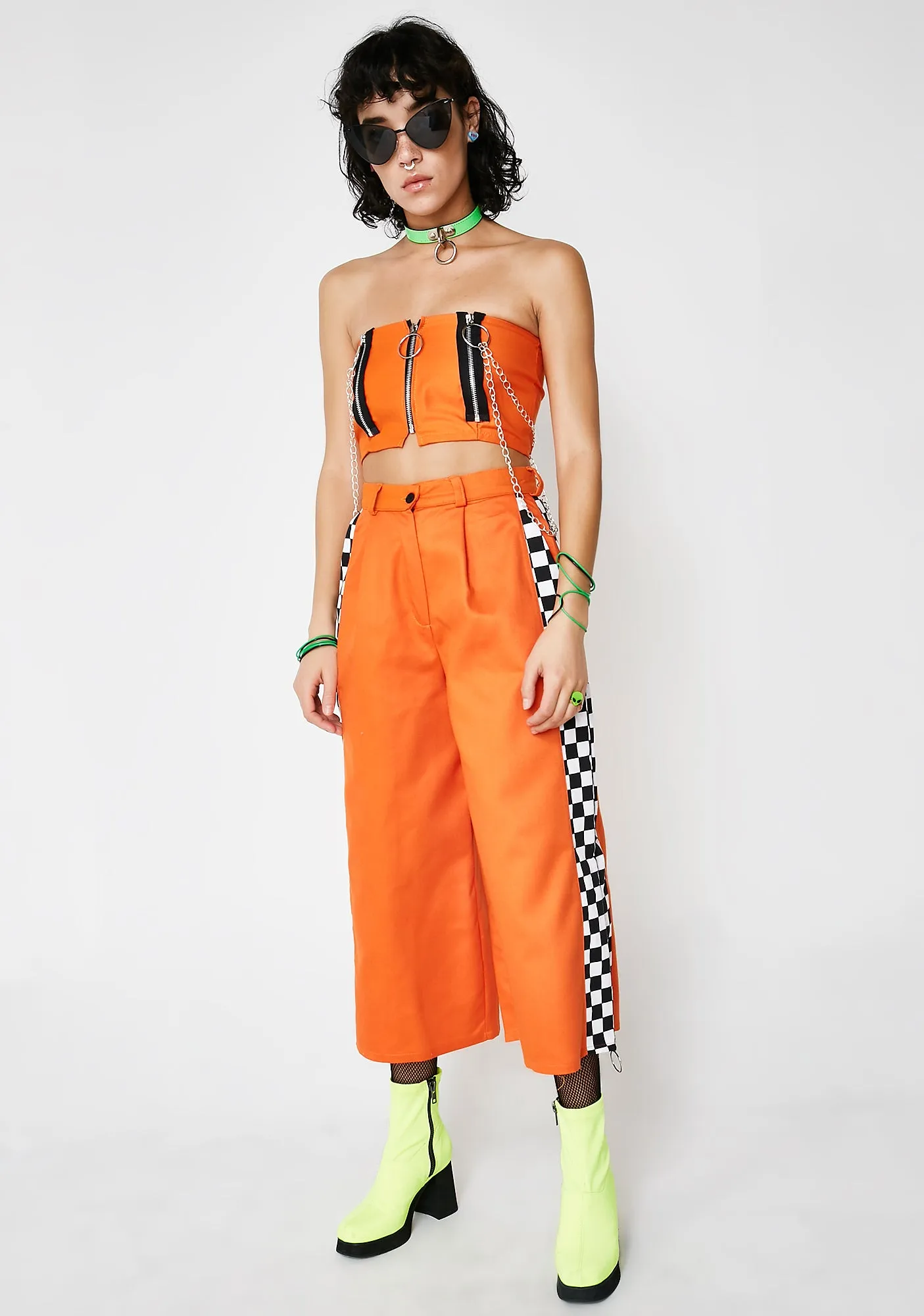 Orange Zip It Boob Tube sold by Dolls Kill product image thumbnail 5