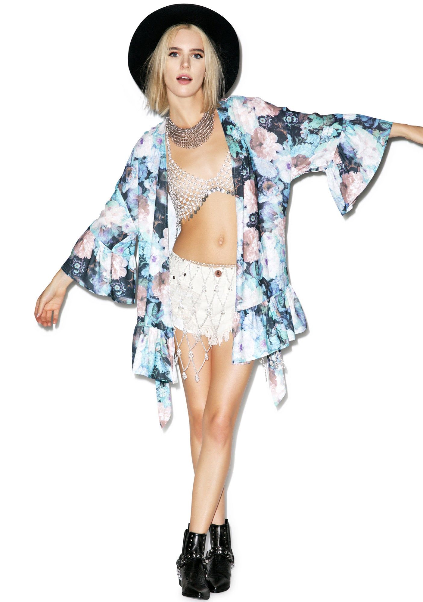 Graceless Floral Kimono sold by Dolls Kill