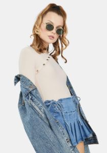 Pink Sustainable Paris Bodysuit sold by Dolls Kill
