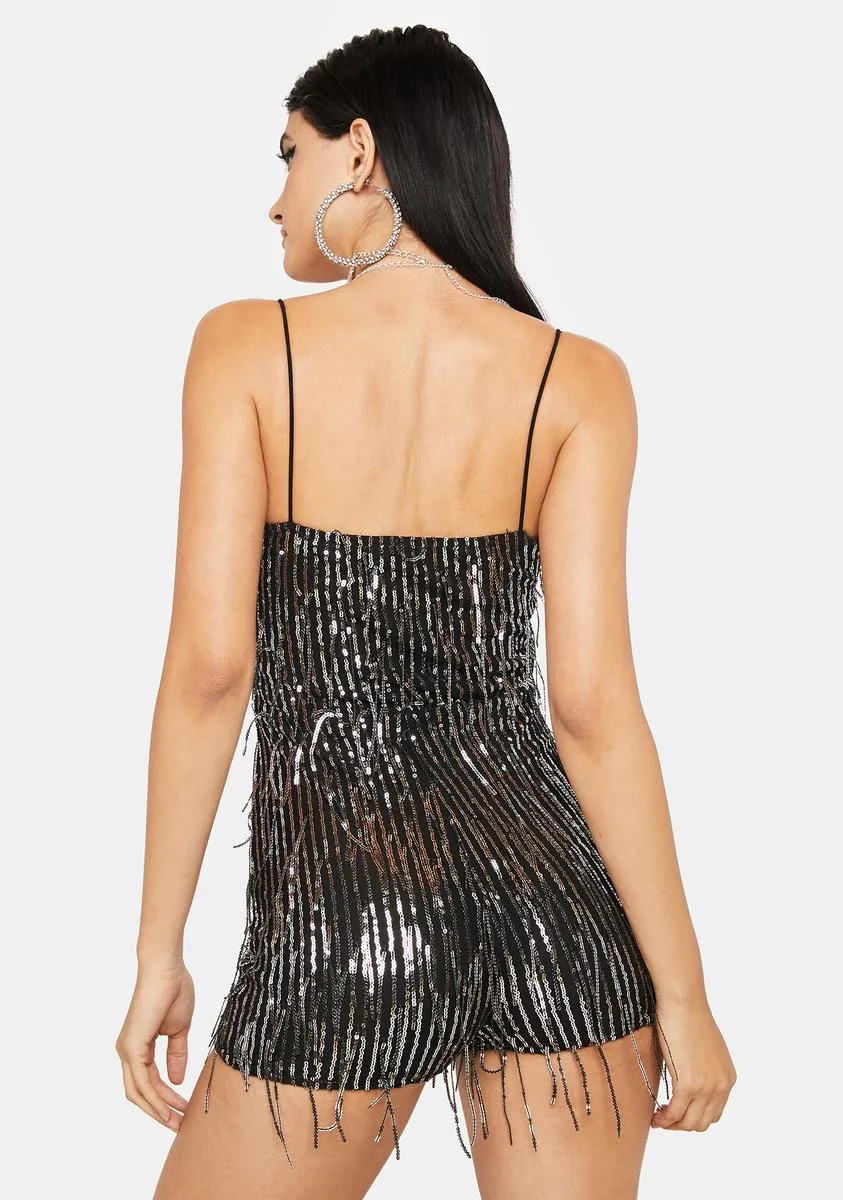 Sparkle Nights Sequin Fringe Romper sold by Dolls Kill product image thumbnail 4