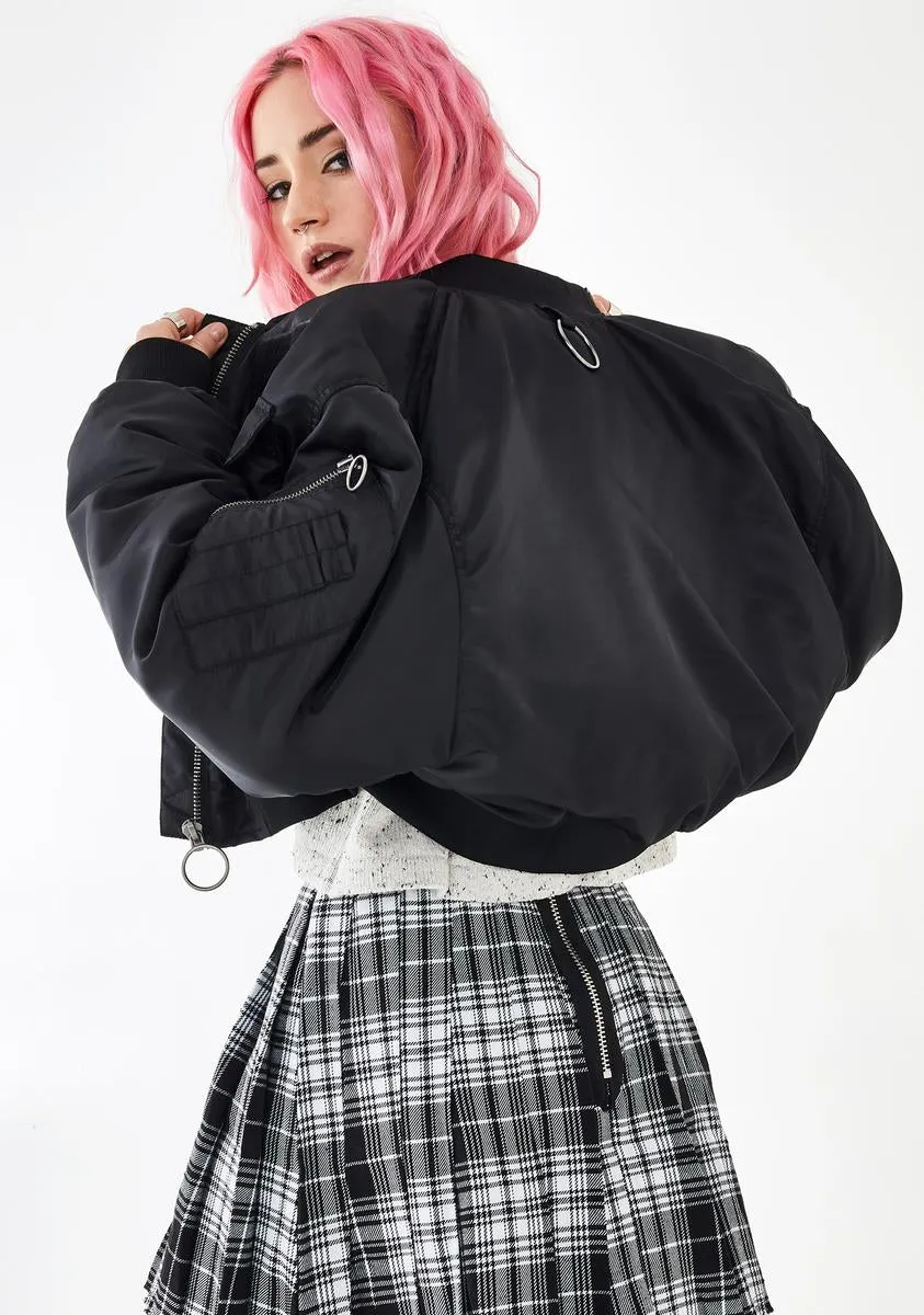 Think Fast Cropped Bomber sold by Dolls Kill product image thumbnail 4