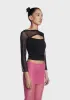 Mukmul Mesh Ruffle Tie Top sold by Dolls Kill