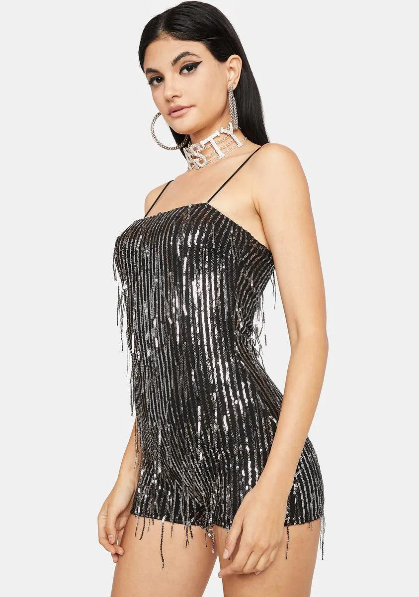 Sparkle Nights Sequin Fringe Romper sold by Dolls Kill product image thumbnail 2
