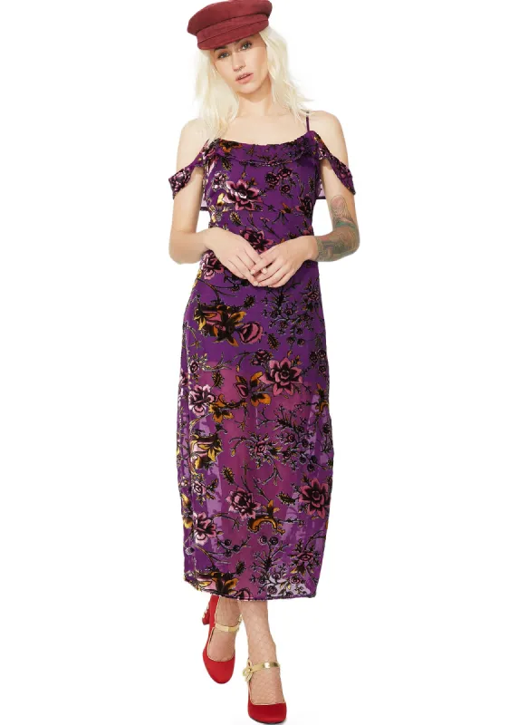 Amaryllis Cold Shoulder Dress sold by Dolls Kill