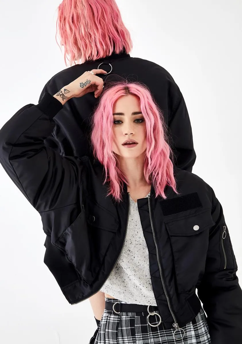 Think Fast Cropped Bomber sold by Dolls Kill product image thumbnail 5