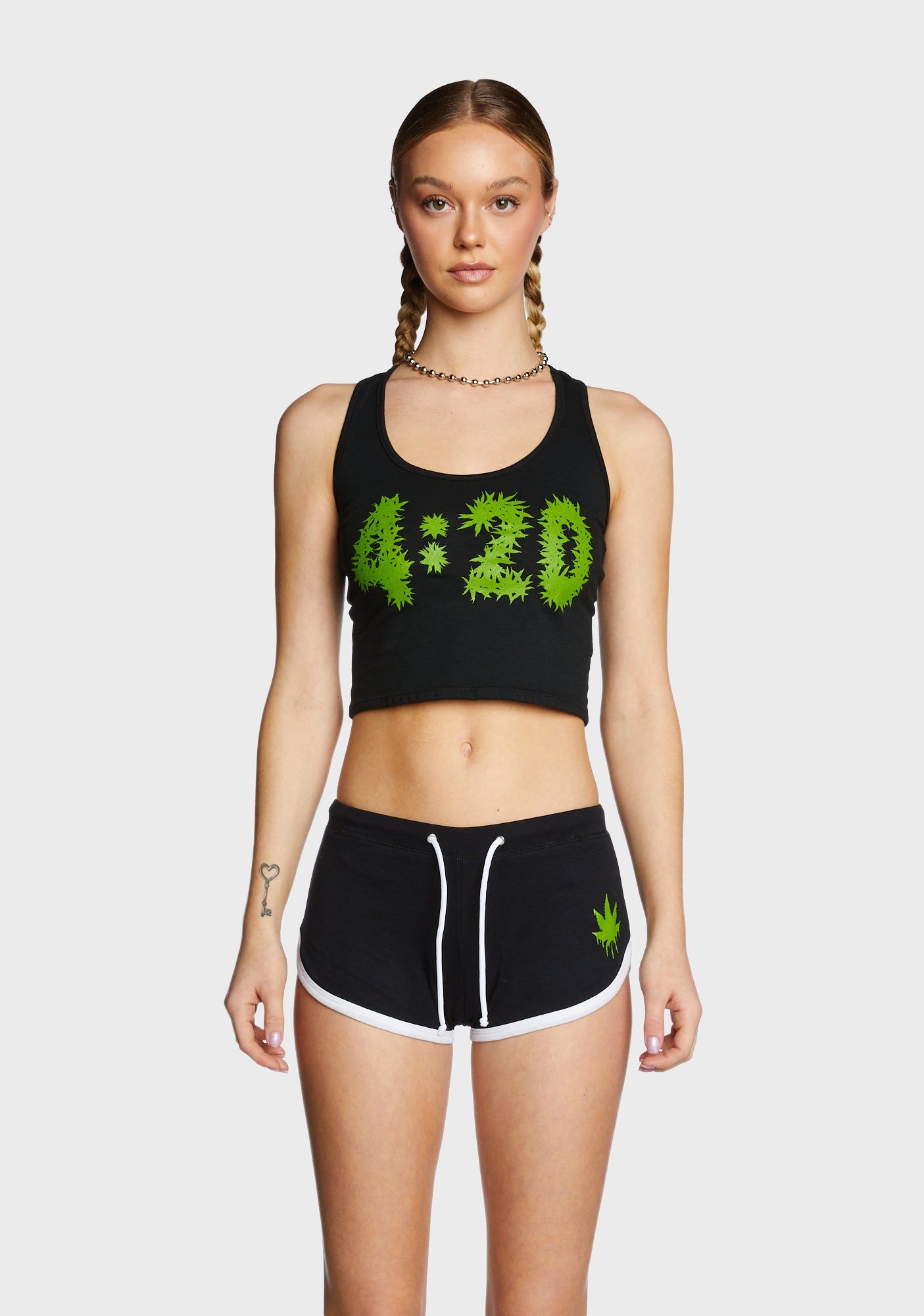 420 Racerback Crop Tank sold by Dolls Kill