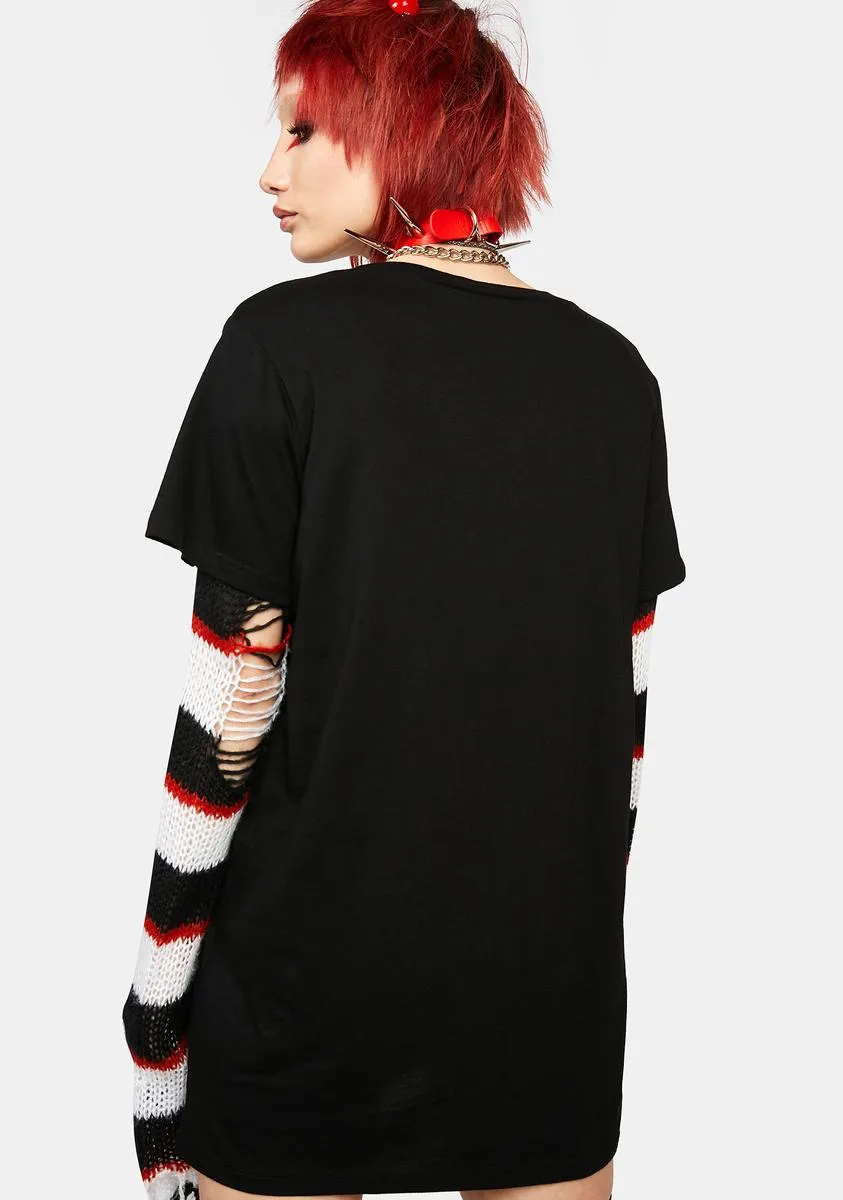 Sin Is In Oversized Graphic Tee sold by Dolls Kill product image thumbnail 4