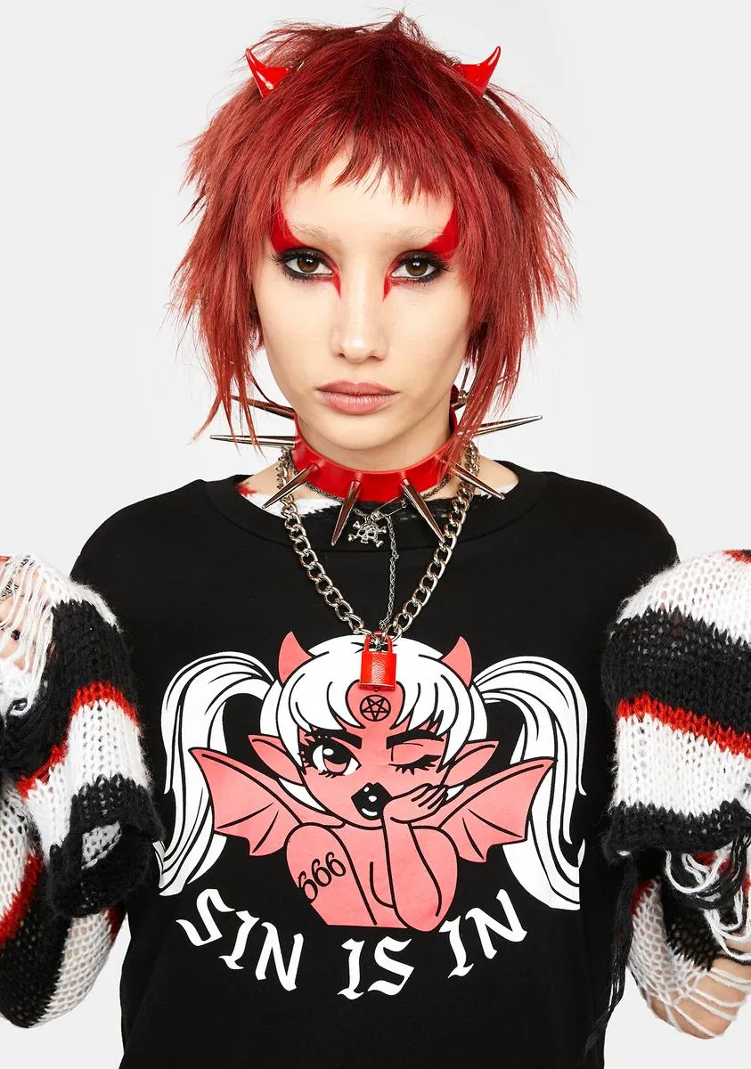 Sin Is In Oversized Graphic Tee sold by Dolls Kill