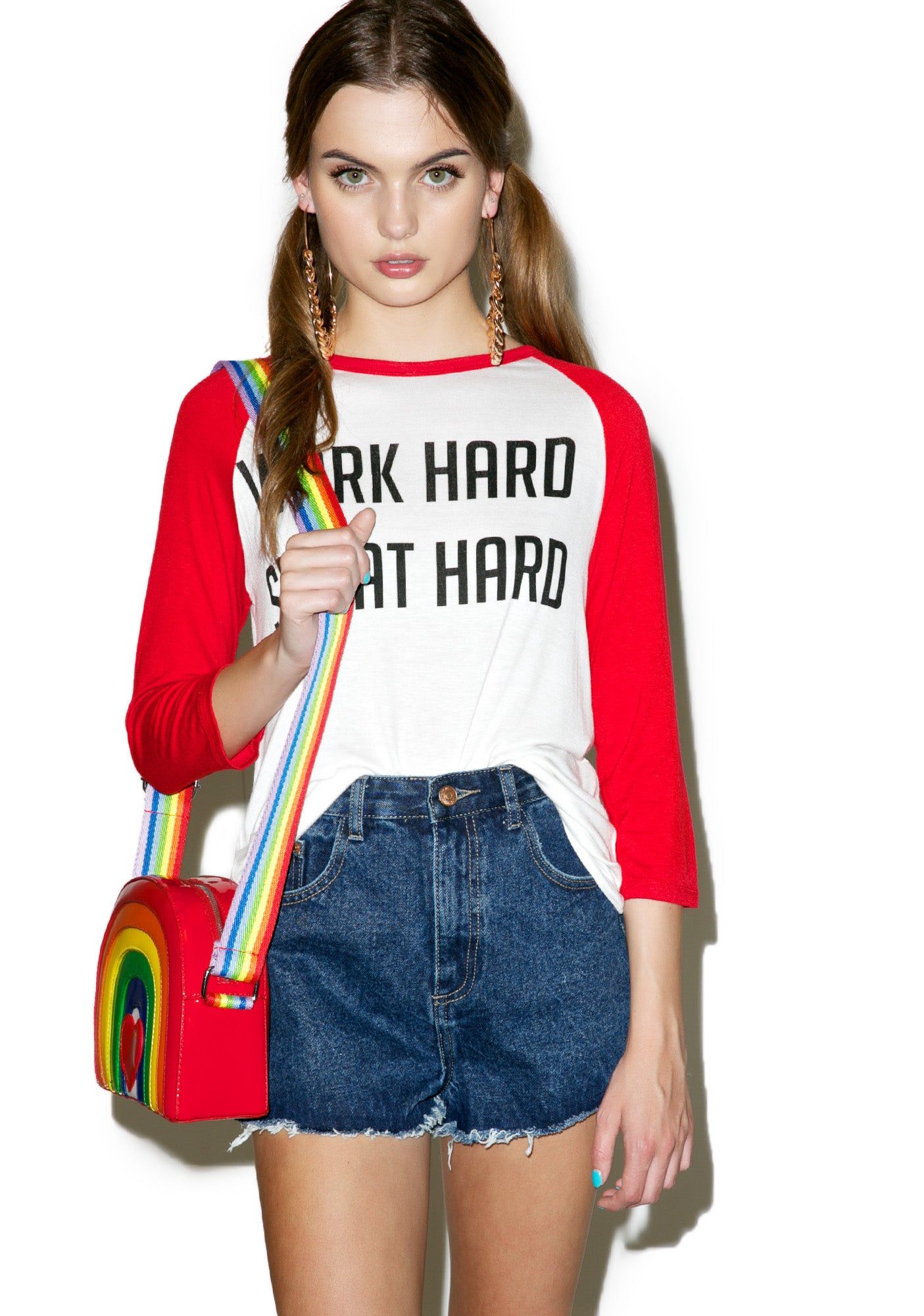 Work Hard Sweat Hard Raglan sold by Dolls Kill product image thumbnail 5