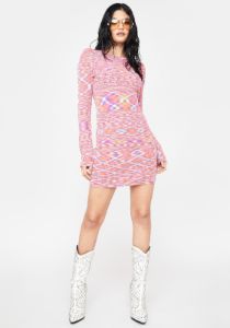 Coral I Was Your Best Knit Mini Dress sold by Dolls Kill