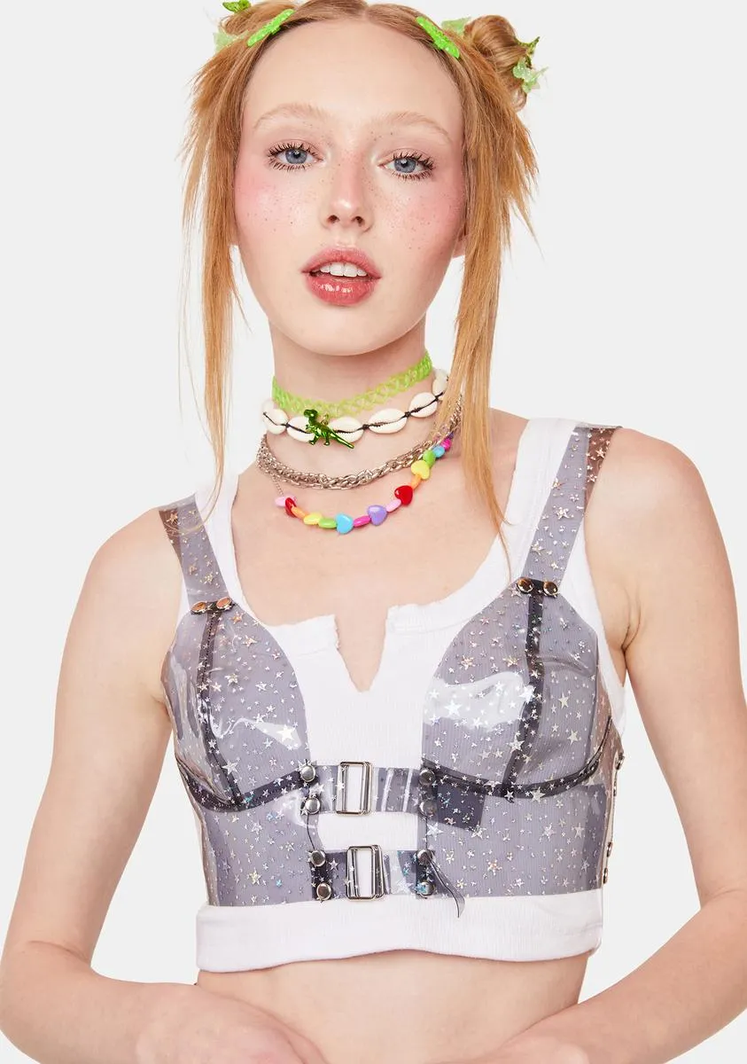 Night Chasing Starlight Vinyl Bustier sold by Dolls Kill
