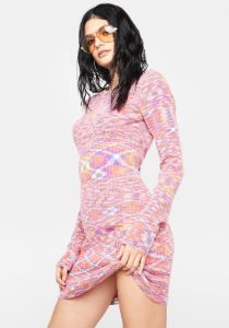 Coral I Was Your Best Knit Mini Dress sold by Dolls Kill