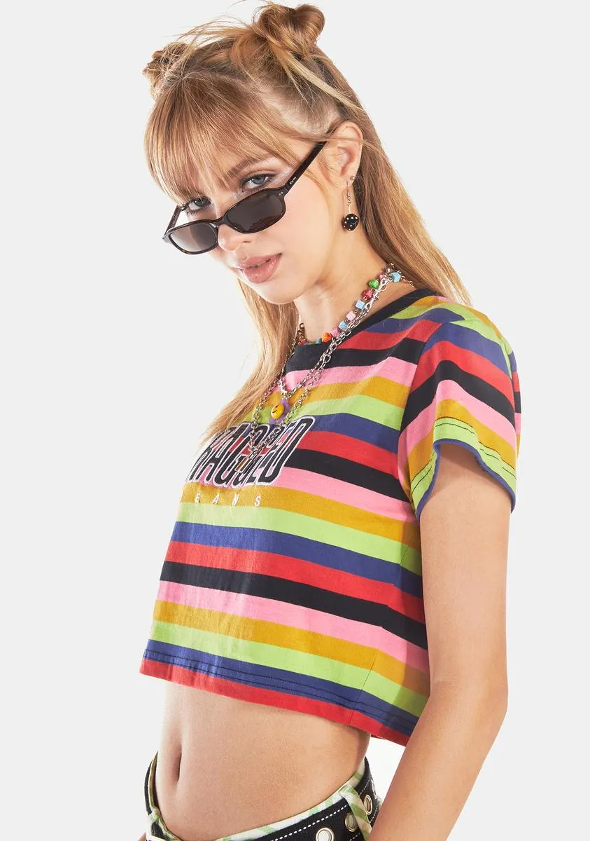 Frat Striped Crop Tee sold by Dolls Kill product image thumbnail 2