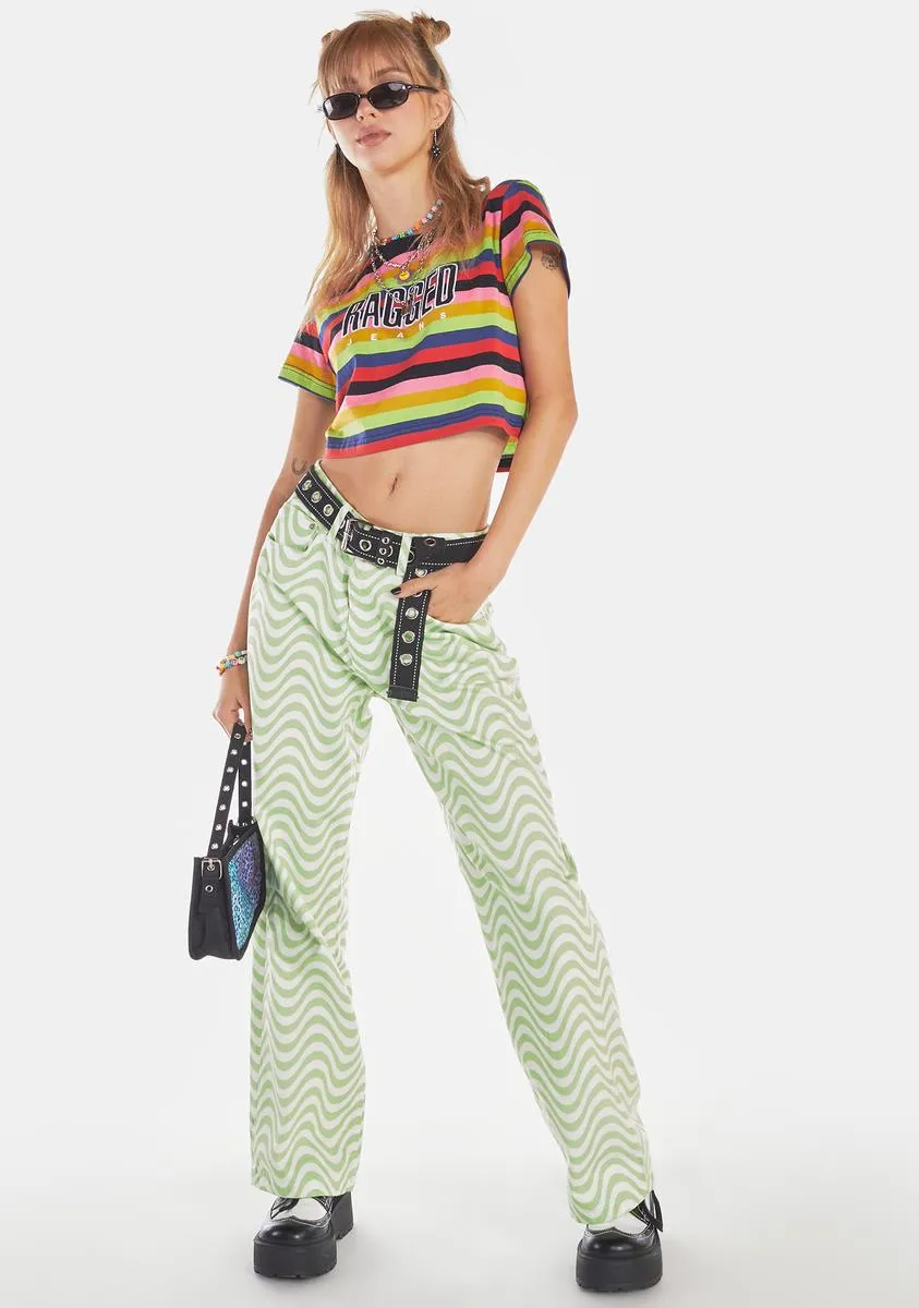 Frat Striped Crop Tee sold by Dolls Kill product image thumbnail 3