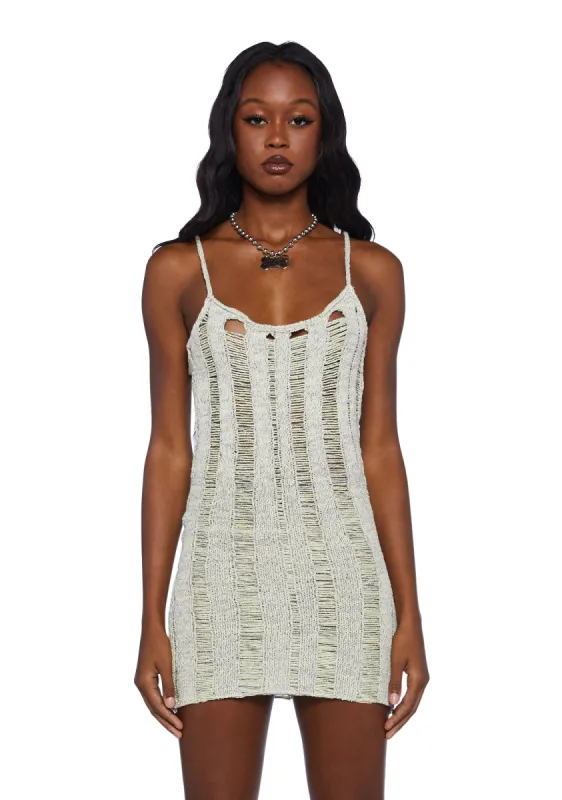 Laddered Knit Cami Dress sold by Dolls Kill