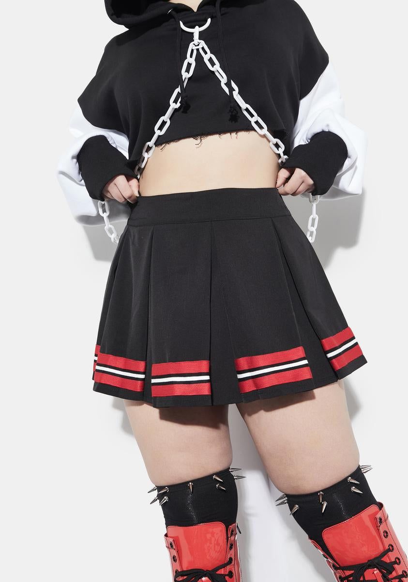 Satan's Spirit Squad Pleated Cheer Skirt sold by Dolls Kill