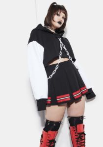 Satan's Spirit Squad Pleated Cheer Skirt sold by Dolls Kill