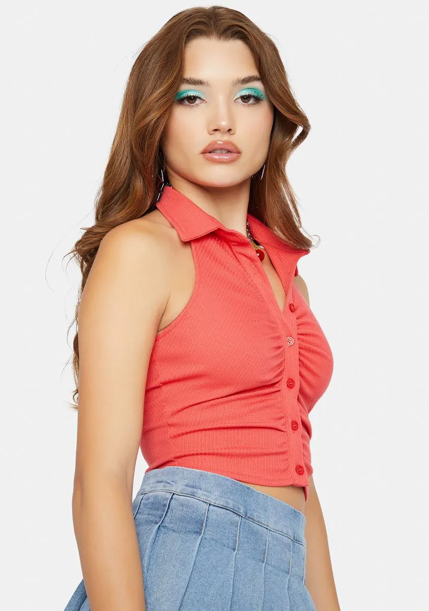 Lover Try Again Button Up Halter Top sold by Dolls Kill product image thumbnail 2