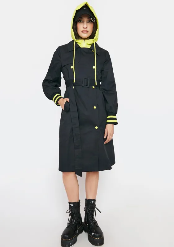 Fair Weather Hoodie Trench Coat sold by Dolls Kill