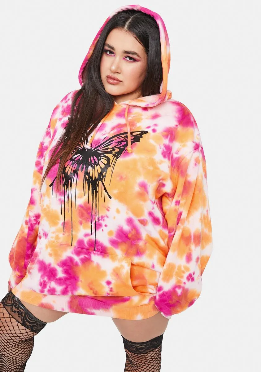 Plus Never Let Go Tie Dye Butterfly Hoodie sold by Dolls Kill product image thumbnail 2