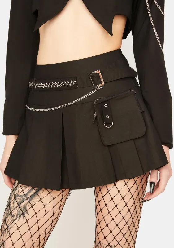 Pleated Cargo Mini Skirt sold by Dolls Kill