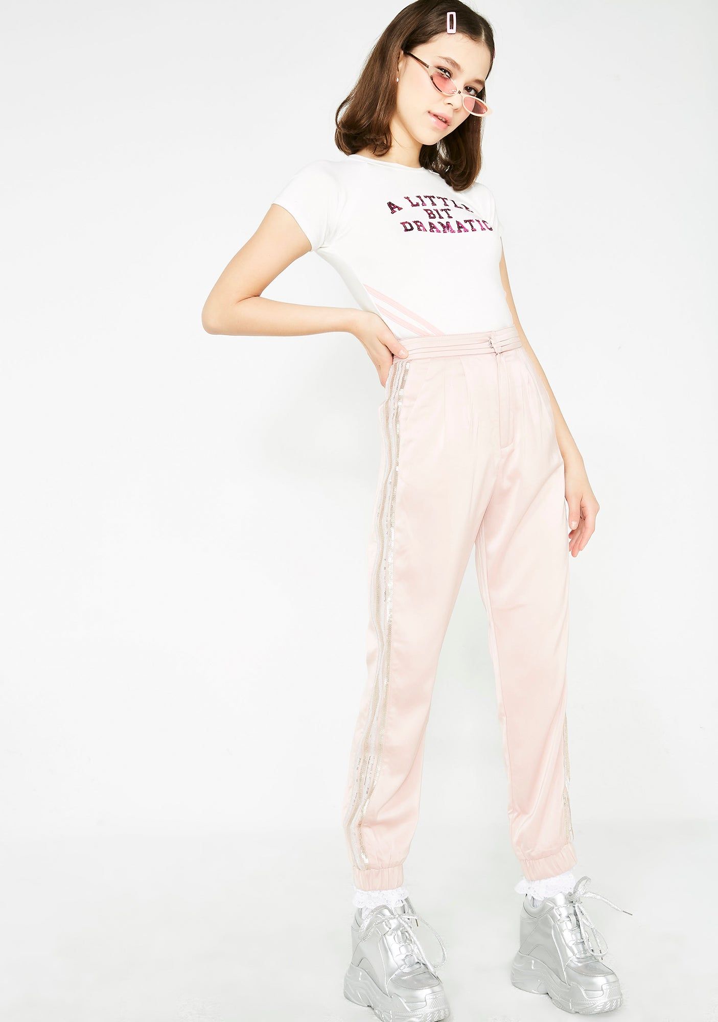 Over Dramatic Satin Joggers sold by Dolls Kill product image thumbnail 2