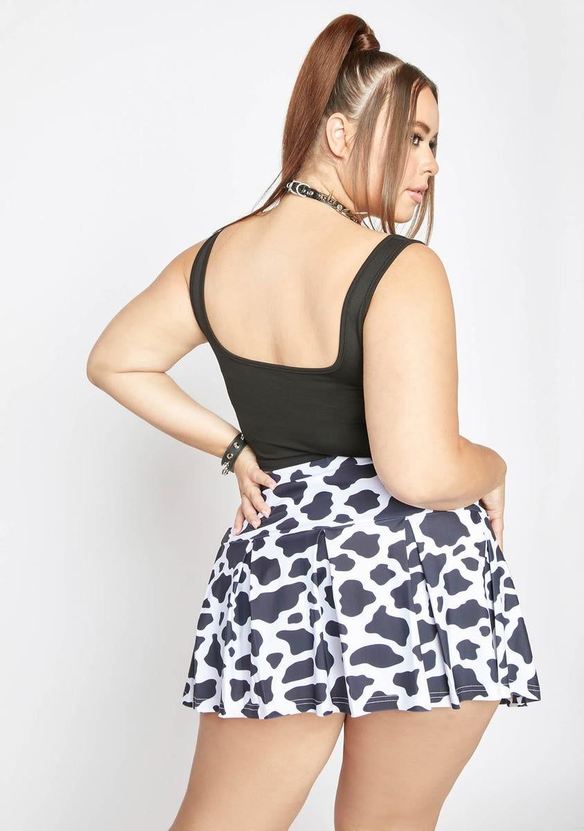 Plus Outer Range Cow Pleated Skirt sold by Dolls Kill product image thumbnail 4