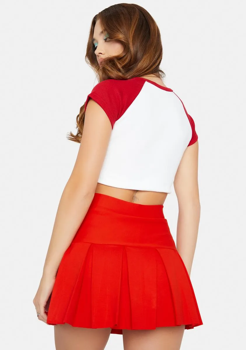 Cherry Wicked Scholar Pleated Mini Skirt sold by Dolls Kill product image thumbnail 4